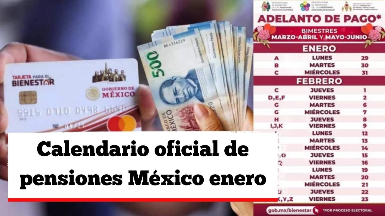 Calendario oficial de pensiones México enero 2026: consulta tus fechas de pago