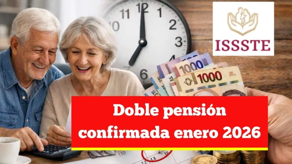 Doble pensión confirmada enero 2026: pagos IMSS e ISSSTE para adultos mayores