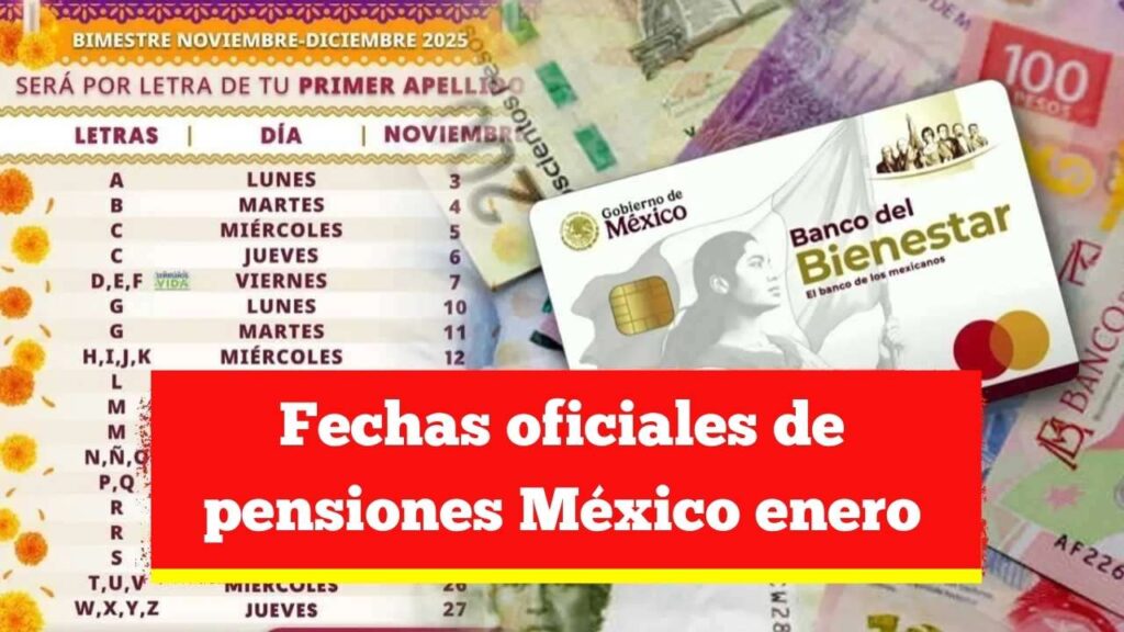 Fechas oficiales de pensiones México enero 2026: calendario y pasos para revisarlo