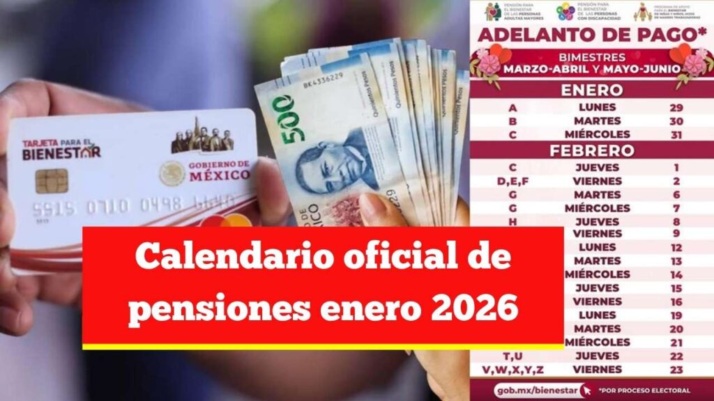 Calendario Oficial de Pensiones Enero 2026: fechas de pago para adultos mayores